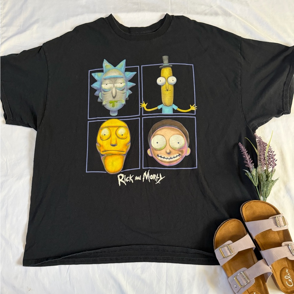 Black Rick and Morty Graphic Tee